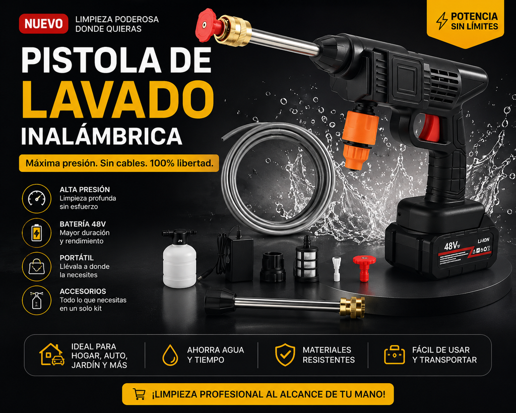 HIDROLAVADORA INALAMBRICA 1 BATERIA 48V